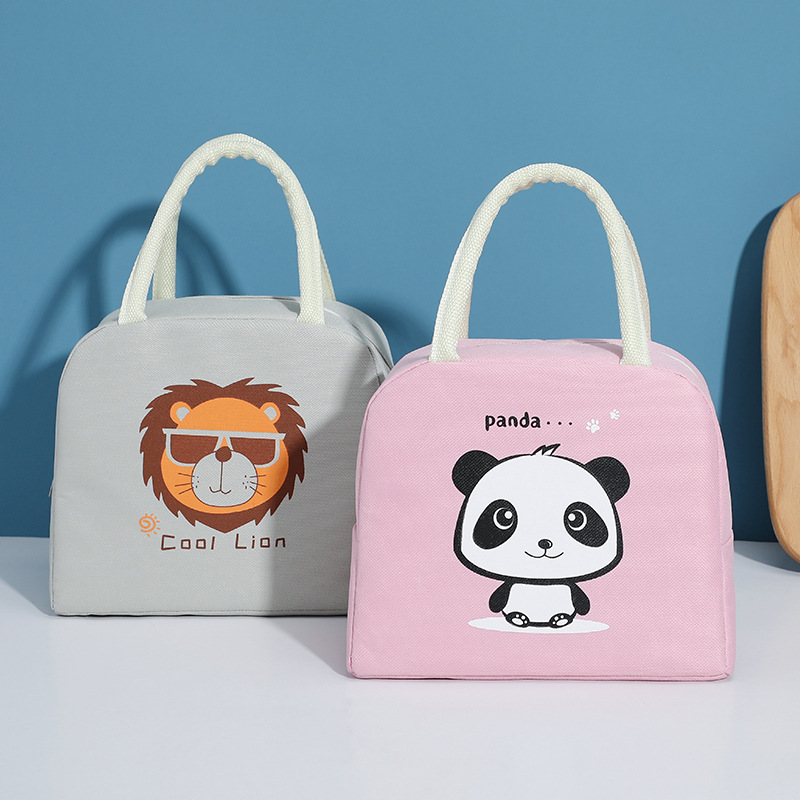 Bolsa de mano de dibujos animados de gran capacidad para estudiantes para la escuela con bolsa de almuerzo caja de almuerzo bolsa de almacenamiento bolsa de aislamiento bolsa de almuerzo bolsa de hielo fresco