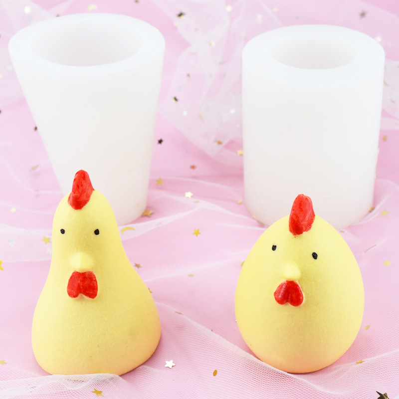 Transfronterizo 3d grasa pollo fino aromaterapia vela molde ins decoración pastel hornear molde de silicona transfronterizo nuevo producto en stock