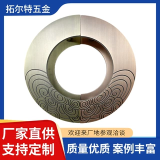 大门拉手新中式古铜半圆玻璃门拉手酒店包厢单双开木门把手定制