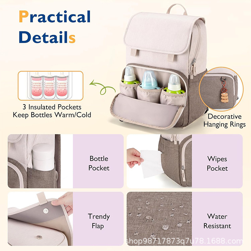 Amazon nueva mochila de pañales, mochila unisex, mochila de pañales grande con almohadilla de cambio de pañales