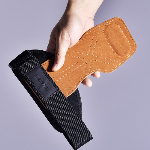 Deadlift assist belt cowhide palm guard wrist fitness gloves men and women horizontal bar pull-up auxiliary grip belt