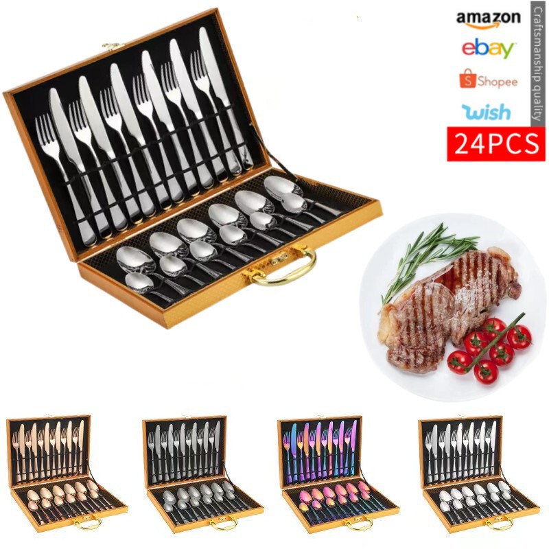 Amazon Stainless Steel Tableware Set 24 Piece Set Tableware 1010 Knife and Fork Spoon Wooden Box Tableware Knife and Fork Set Gift Box Amazon Stainless Steel Tableware Set 24 Piece Set Tableware 1010 Knife and Fork Spoon Wooden Box Tableware Knife and Fork Set Gift Box