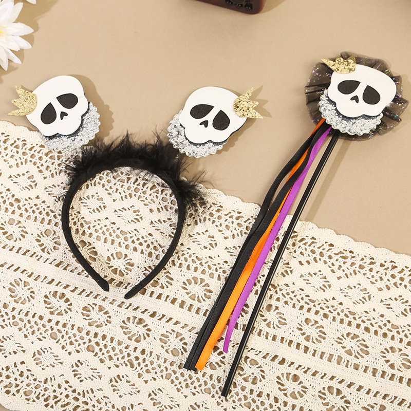 Halloween 2024 nueva decoración de banda de cabello fiesta cosplay cráneo extraña cabeza banda props