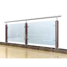 不锈钢扶手栏杆 表面处理透明和拉丝栏杆 钢化玻璃栏杆