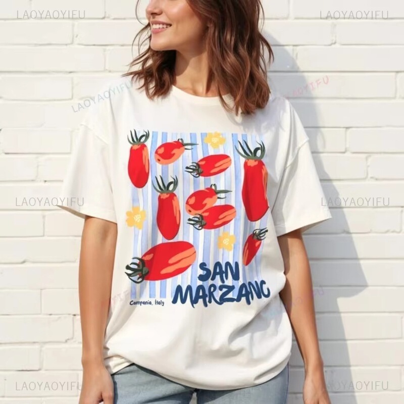 Vintage Italian Tomato Graphic T-Shirt Summer Shirt for Women Italian Vacation Aesthetic Tomato Girl City Vintage Italian Tomato Graphic T-Shirt Summer Shirt for Women Italian Vacation Aesthetic Tomato Girl City