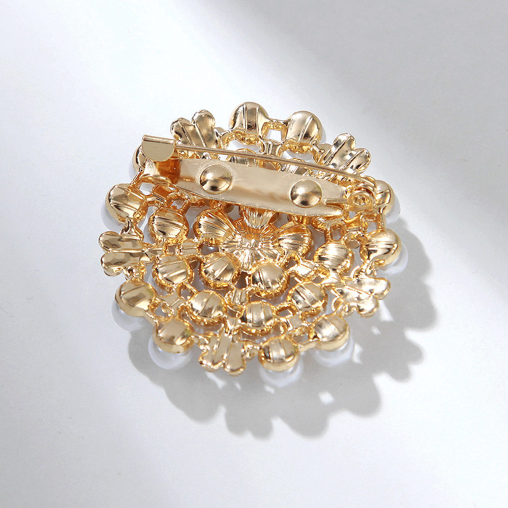 Koreaanse mode milieuvriendelijke legering vol strass parel camelia pin vrouwelijke corsage kleding accessoires sieraden_voghion.com