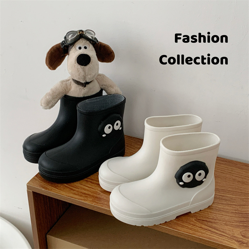 Korean Style Briquette Children's Rain Boots Non-Slip for Middle-Aged Children, Warm and Cute Rain Boots for School, Water Boots for Students, Children's Rain Boots