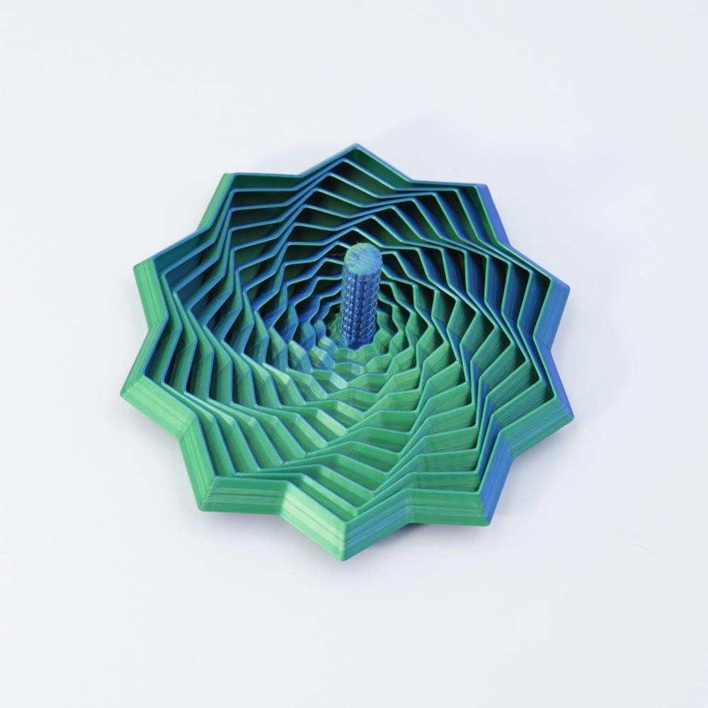 Ilusión visual transfronteriza descompresión torre de rábanos impresa en 3D juguetes de puzzle para niños espiral poligonal gran tecnología negra completa