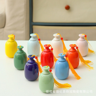 Mini Ceramic Pill Jar Small Fragrant Powder Paste Jar Sealed Travel Tea Small Porcelain Sealed Storage Jar