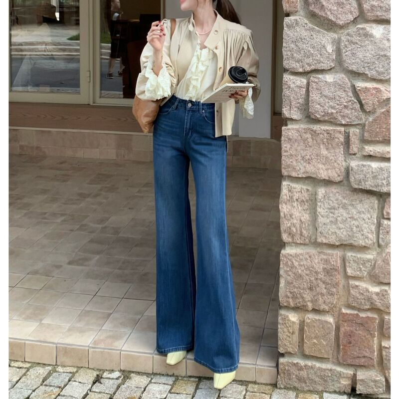 Recommended for Self-Retention! the Fit Is Great! Four-Way Stretch Jeans, Loose, Non-Stick, Straight-Leg Bootcut Pants 550