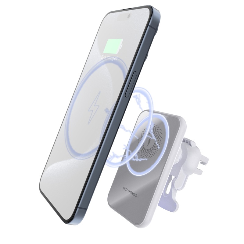 Aplicable a MagSafe Apple 12 coche magnético iphone15 cargador inalámbrico coche cargador inalámbrico soporte