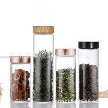 透明高硼硅玻璃密封罐花茶药粉瓶太平猴魁包装瓶样品手串展示空瓶