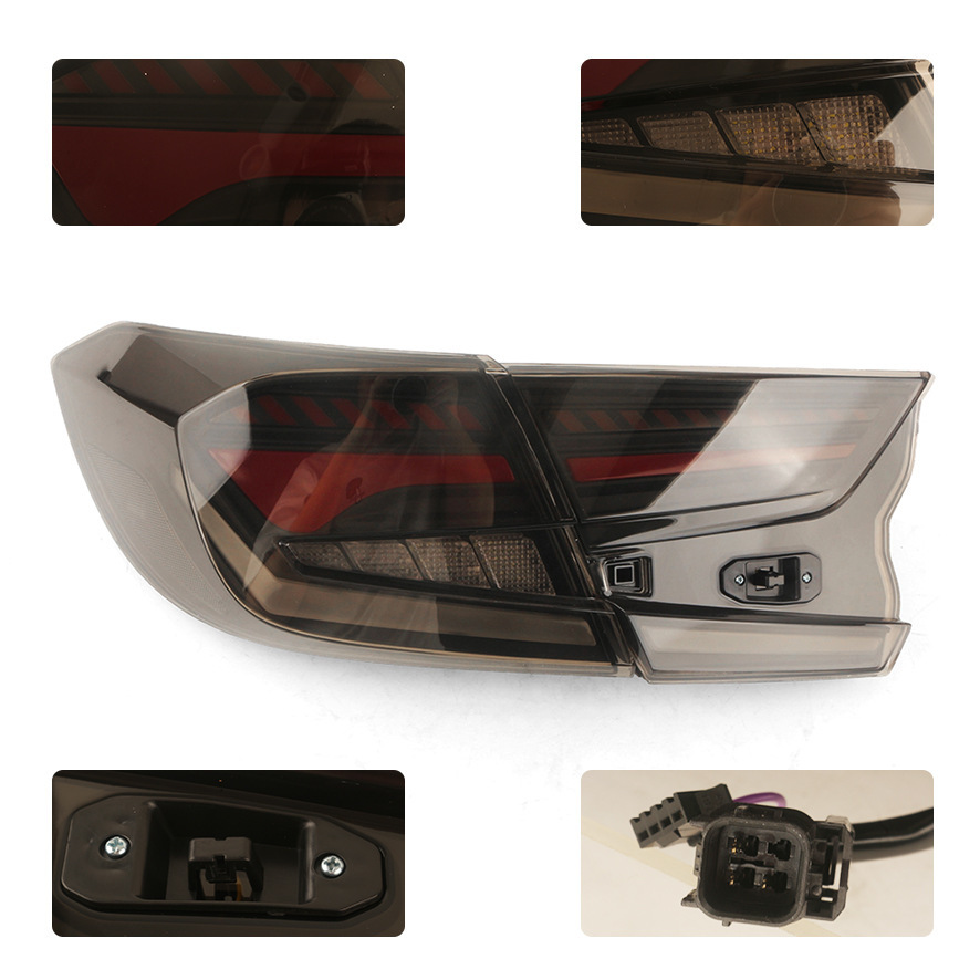 Aplicable a 18 - 22 modelos de modificación del conjunto de la luz trasera de Honda Accord, la nueva luz de conducción de medio caballo, la luz de dirección de agua corriente