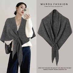 纯色成人保暖简约护肩护颈围巾时尚秋季百搭韩版网红三角巾披肩女