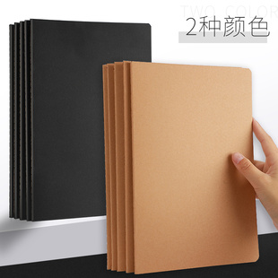 16k Simple College Student Black Cardboard Kraft Book Linebook b5 Big Book Horizontal Line Square Exercise Book Notes X20