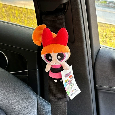 Seat belt shoulder pad Universal Car Anti-Wear Clothing for - orange-little-policewoman-black-ice-silk-shoulder-pads-single