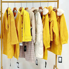 冬季季女式毛呢外套高端双面尼羊绒大衣加厚棉服品牌女装厂家批发