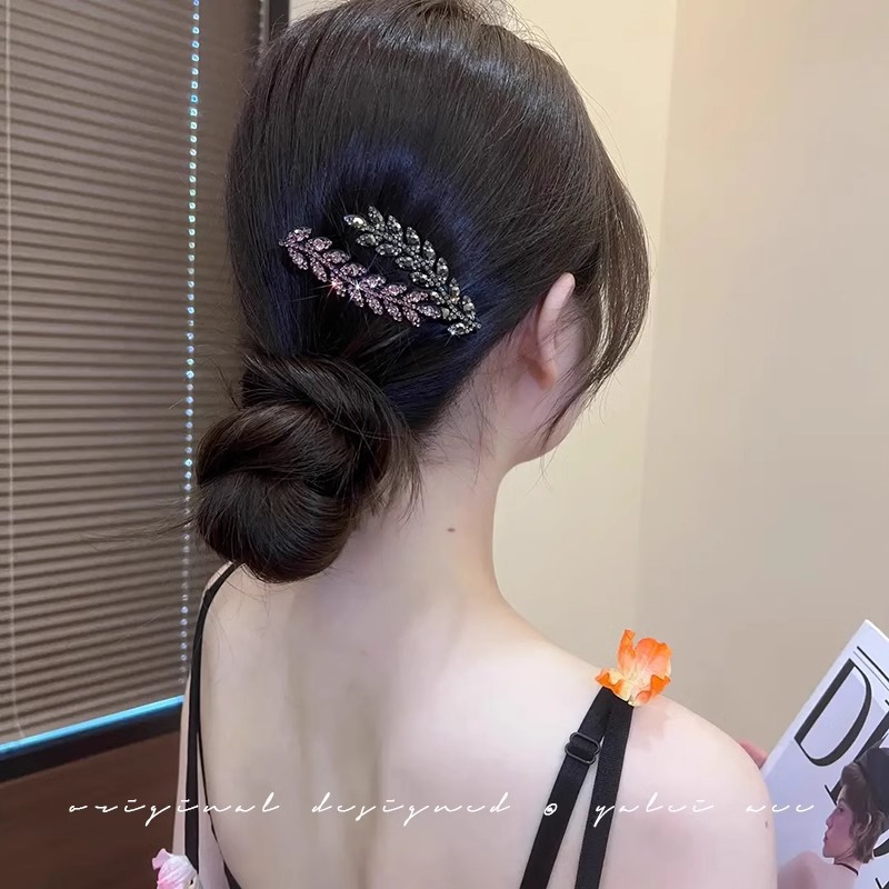Alta sensación de diamante de brocas de trigo pin de borde 2024 nuevo cabello roto pin de cabello frangeo cabeza detrás de una palabra pin de boca de broca pin de cabeza