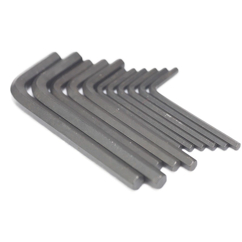 Оптовая продажа L-образный ключ из нержавеющей стали с никелевым покрытием удлиненный шестигранный ключ черный шестигранный ключ аппаратный инструмент