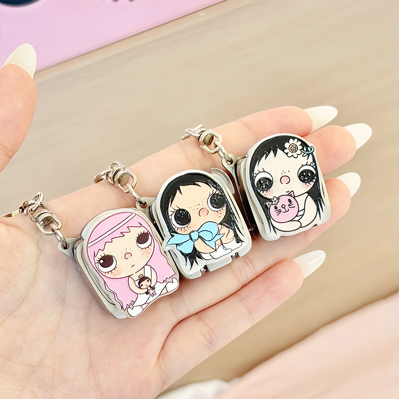 Mini Folding Nail Clipper Cute Portable Nail Cutter for Girls Keychain Bag Pendant Creative Cartoon Trimming Tool
