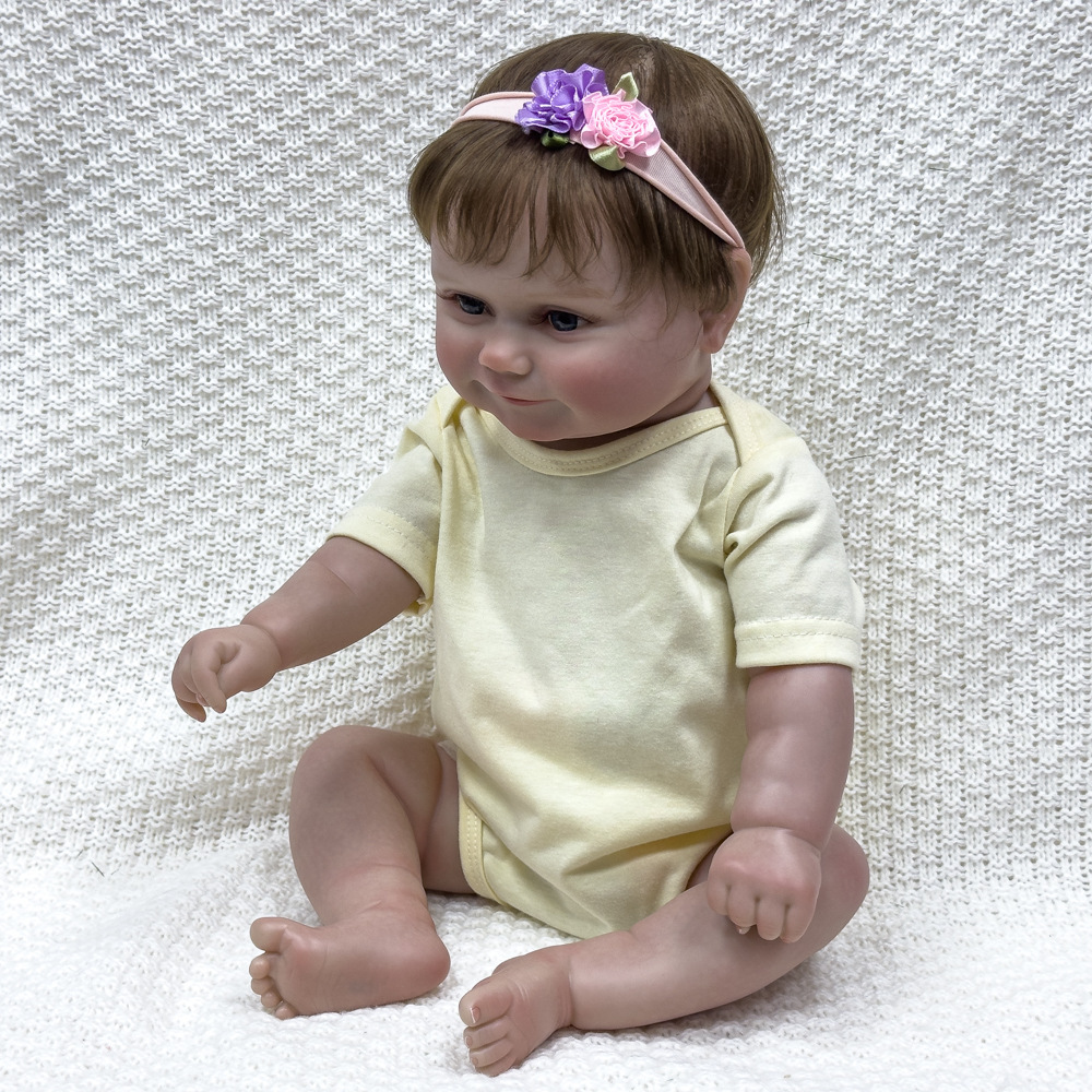 Muñeca de renacimiento de venta caliente como una muñeca suave de 20 pulgadas muñeca de renacimiento transfronteriza recién nacido simulación bebé