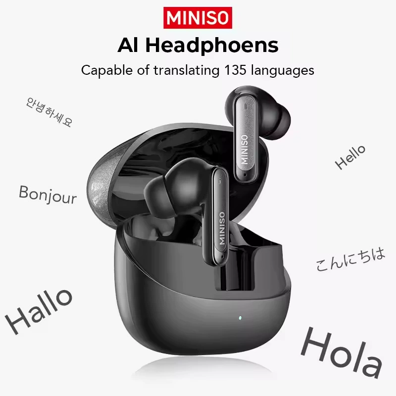 Минисо MS106 AI перевод Bluetooth наушники беспроводные шумоподавление внутриканальные HiFi качество звука длительная работа аккумулятора наушники