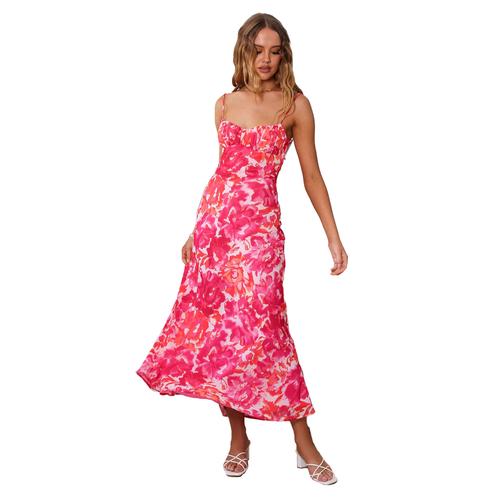 315g Weight Midi Dress Dress Length Type Sleeveless Sleeve Length Strap Dress Dresses Type Spandex, Polyester Fabric Type Mid Waist Waist Line Holiday, Daily Occasion Strap Neckline Slim Fit Type Color Block, Painted Flower Pattern Summer Season Women's Gender Printing, Zipper Design Vacation Style Wholesale Women's Vacation Printing Zipper Color Block Painted Flower Holiday Daily Strap Sleeveless Strap Dress 23