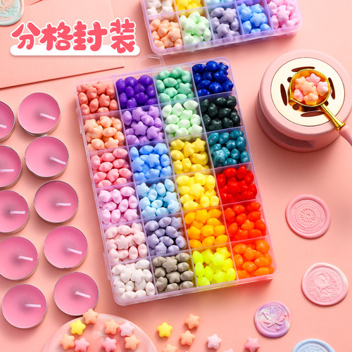 Fire paint seal wax particles candle storage box tool pearlescent special-shaped envelope seal beautiful spark paint wax particles