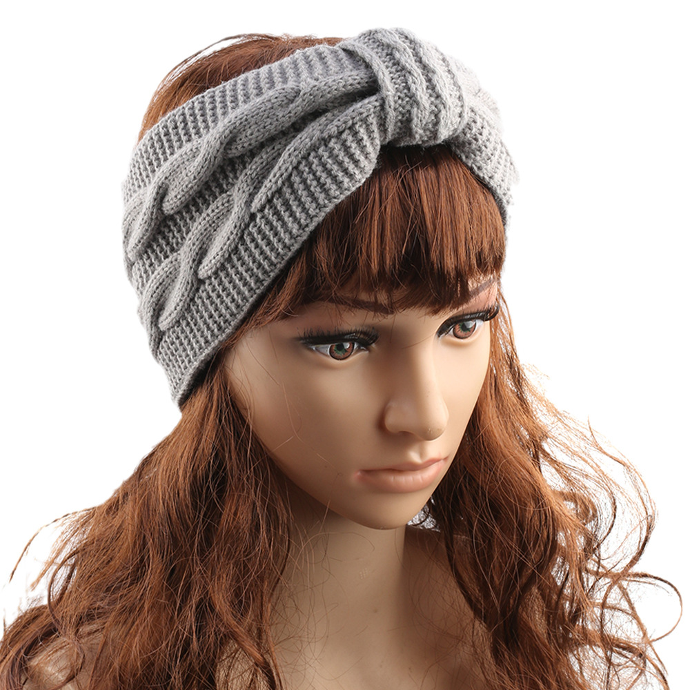 Bandeau épais et moelleux, bandeau pour femme, accessoires pour cheveux en laine européenne et américaine, nœud papillon, bandeau chaud et protège-oreilles_voghion.com