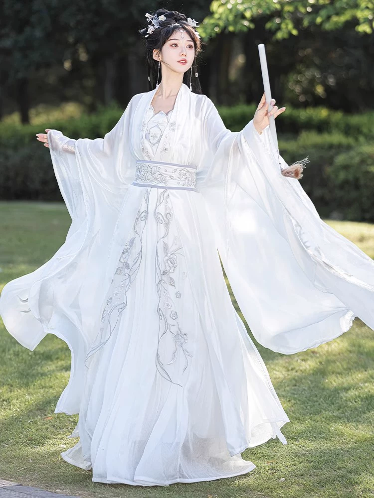 Даоский стиль женский костюм Hanfu для взрослых: поясная юбка китайского стиля с длинным рукавом, фея боевых искусств, поясная юбка повседневного летнего стиля