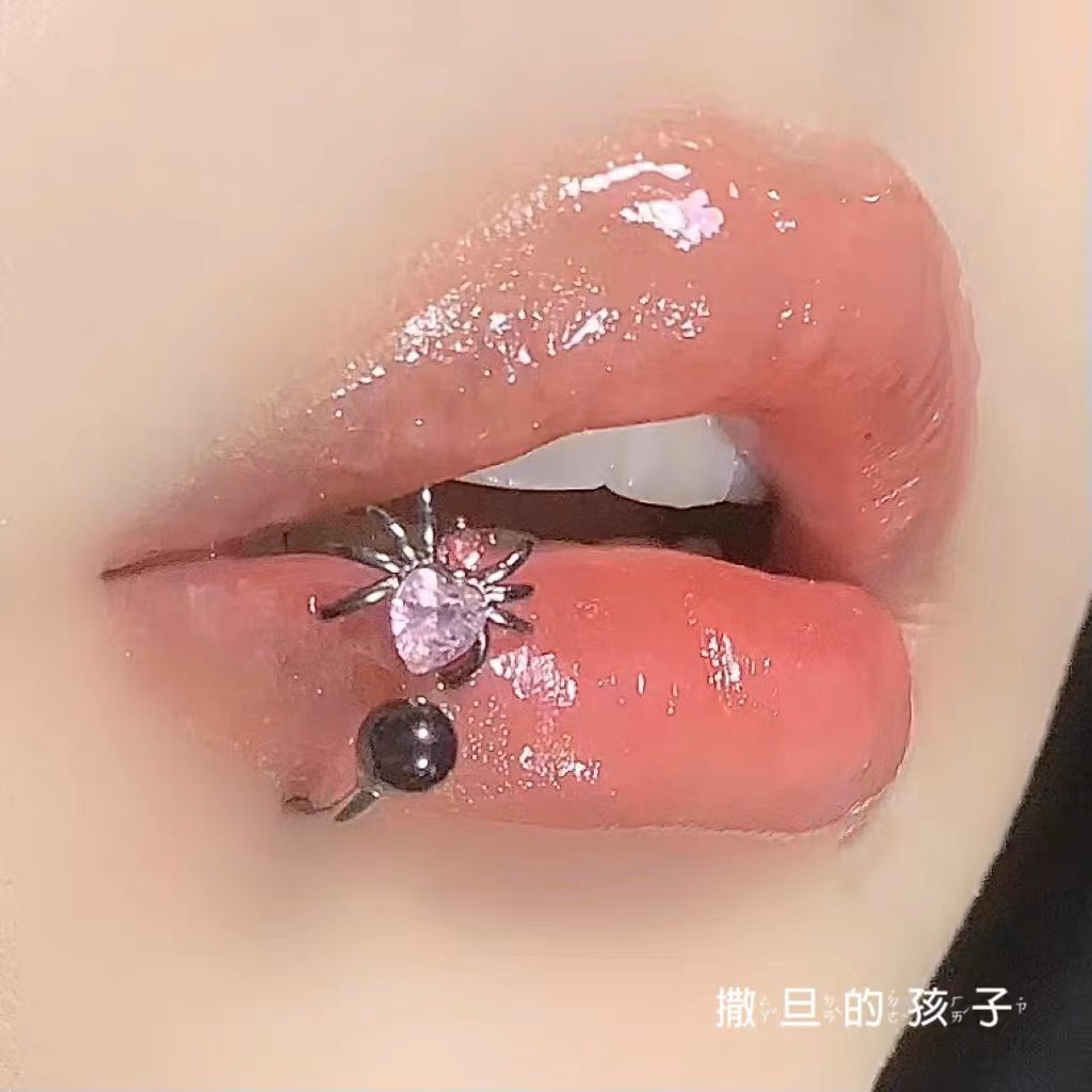 Labret stud lip piercing jewelry styling detail