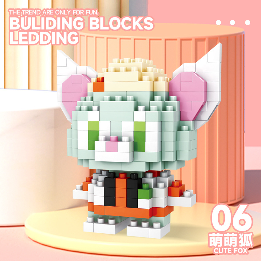 Bloques de construcción de micropartículas para niños decoración de muñecas de dibujos animados de animales juguetes ensamblados creativos para niños y niñas puesto de regalo al por mayor