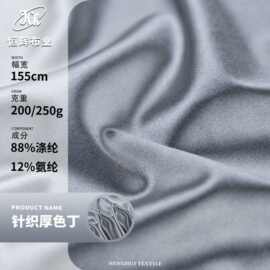 弹力色丁布料 250g针织亮光涤氨色丁面料 礼服舞蹈服演出服面料