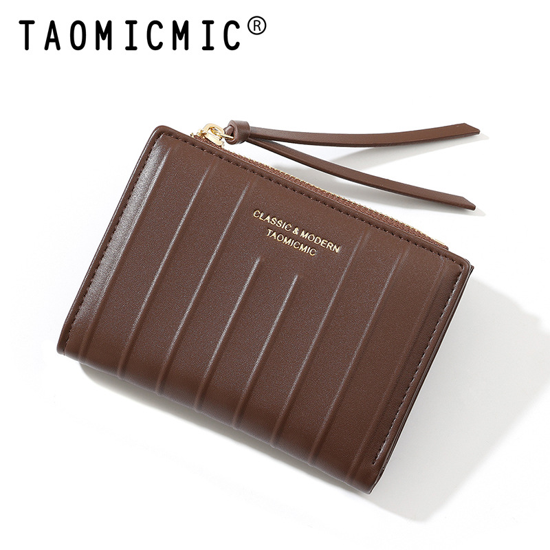 26 años de nuevo comercio exterior de alto nivel dos plegables cremallera bolsa de cambio de moda mujer gran capacidad bolsa de tarjetas PU