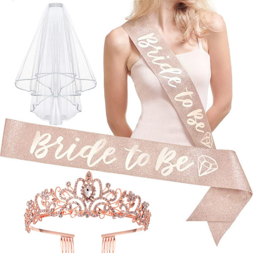 International station brid TO BE Bride-to-be wedding veil accessories party headband alloy crown bachelor party