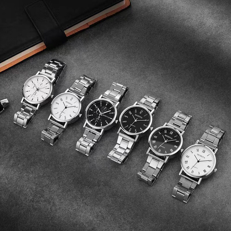 New Business Men's High-End Roman Watch, Simple Gift Watch, Alloy Band Quartz Watch for Men