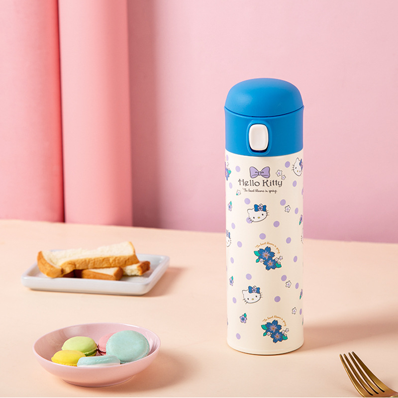 Taza termo de bebida directa de rebote de dibujos animados de Sanrio modelado en relieve 3D 316 mujeres de acero inoxidable de alto valor 350ML