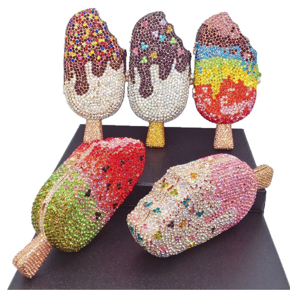 Selección estricta Popsicle helado bolsas de diamante con bolsas de diamante bolsas de banquete europeas y americanas bolsas de diamante