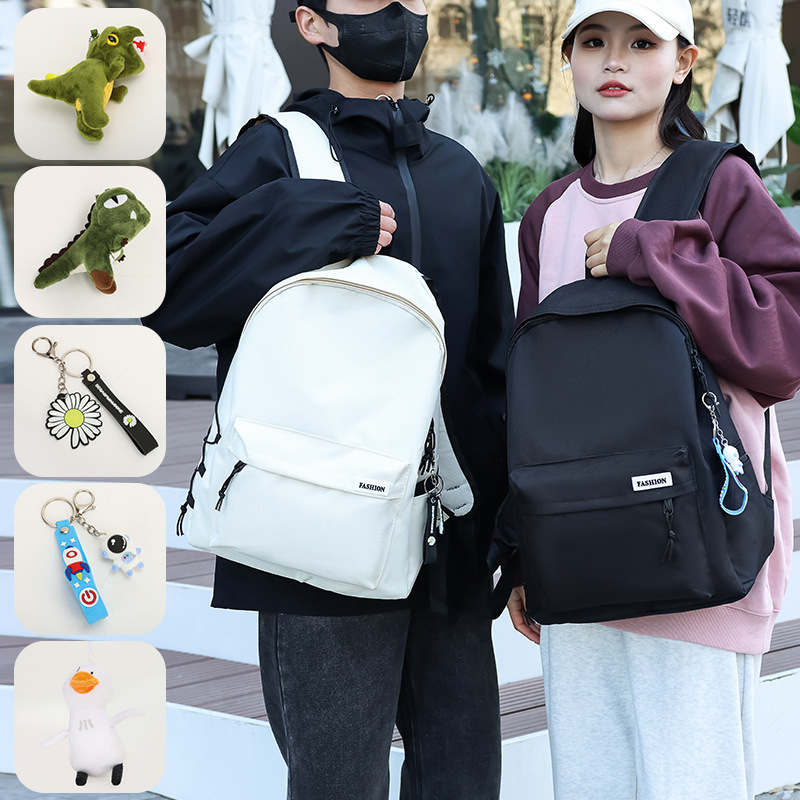 Large-Capacity Backpack for Couples, Solid Color Backpack for Middle and High School Students, Storage School Bag, Campus Style, Casual and Versatile