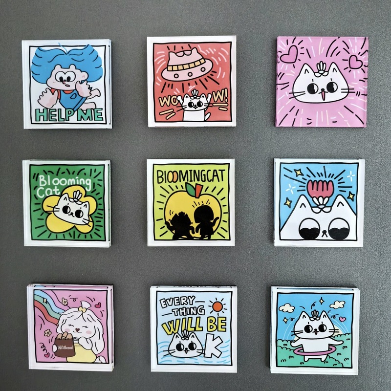 メーカーカスタマイズされたアクリル冷蔵庫ステッカー、接着剤樹脂、軟磁性現代漫画キャラクター磁気ステッカー、カスタムメイドの磁気ステッカー|undefined