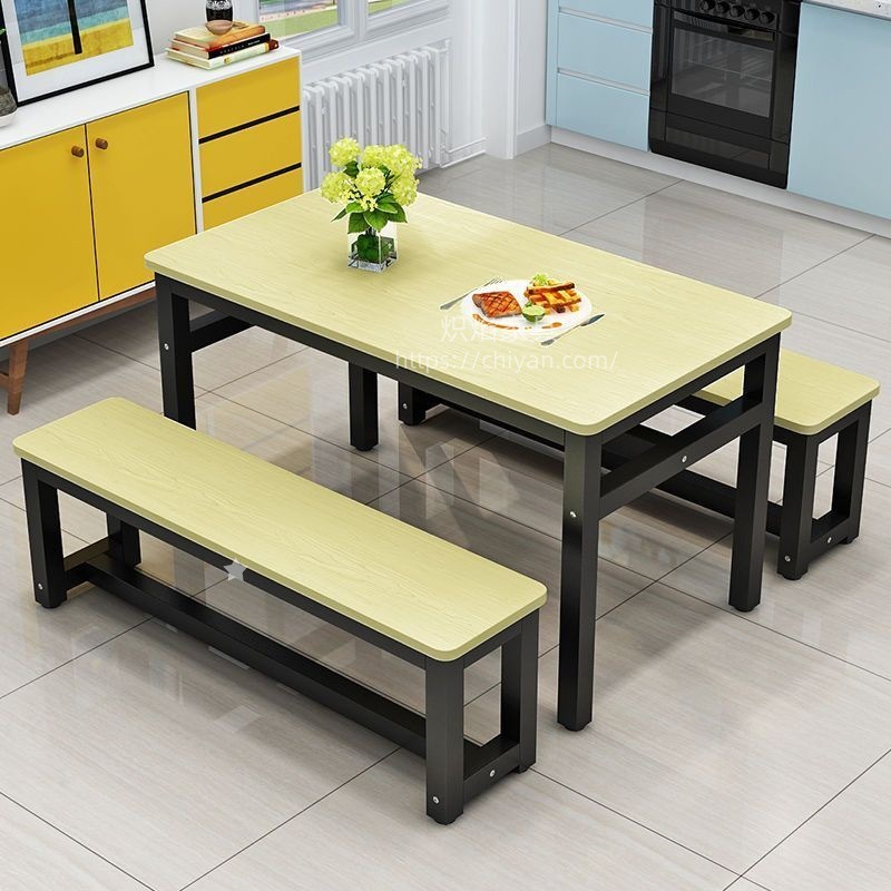 상업용 레스토랑 긴 테이블과 의자 레스토랑 아침 식사 가게 긴 테이블 패스트 푸드 테이블과 의자 세트 심플 모던 테이블과 의자 조합