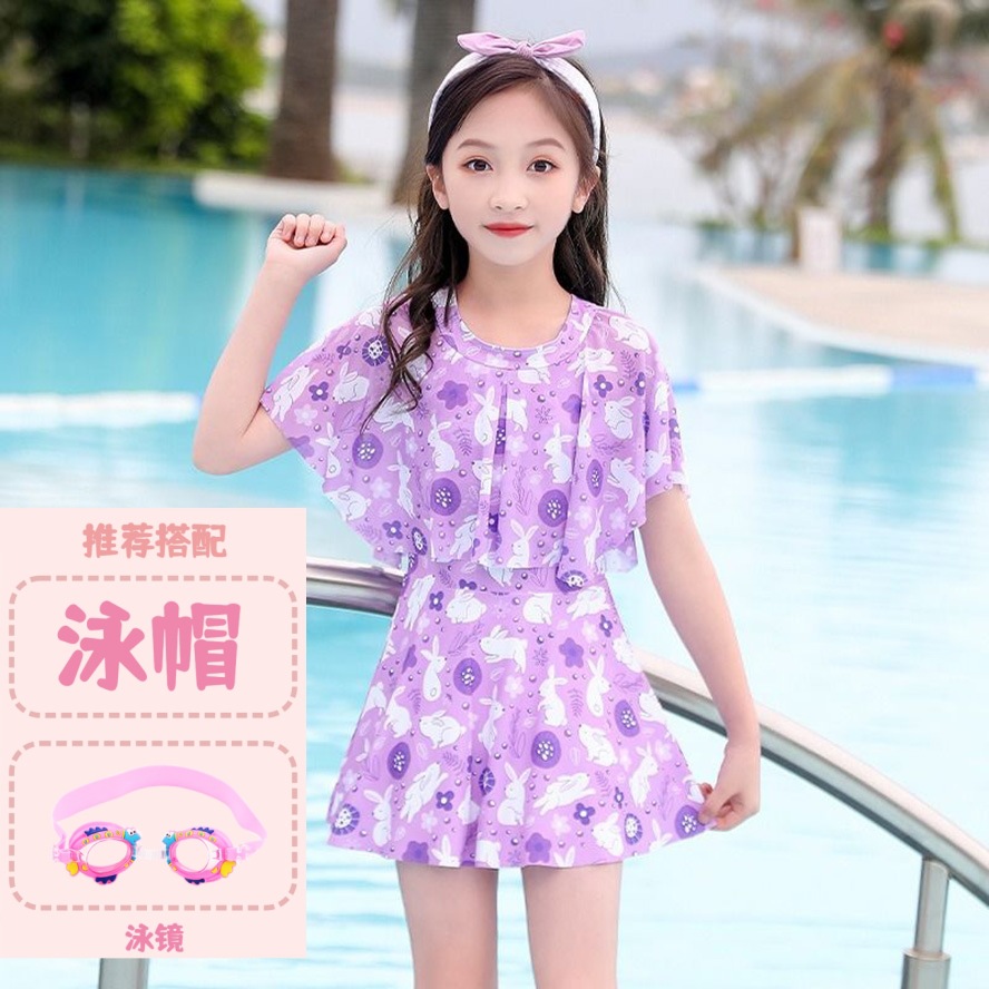 733#보라색 + 수영모 + 수영 고글