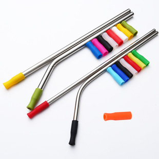 Straw silicone sleeve inner diameter 6/8mm necking silicone nozzle stainless steel straw high temperature resistant protective sleeve multi-color optional