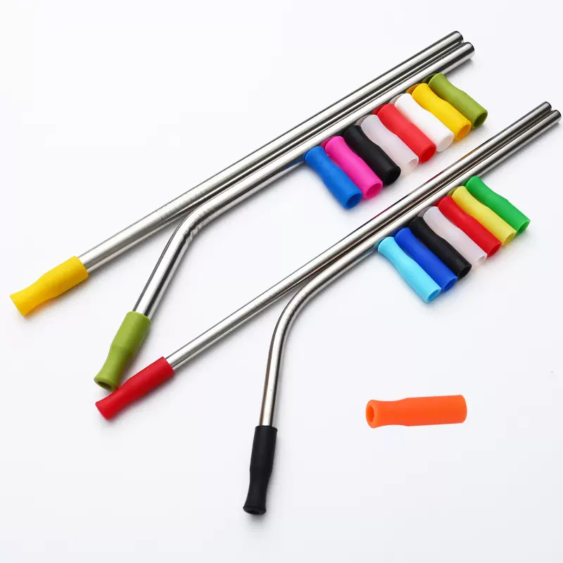 吸管硅胶套内径6/8mm缩口硅胶嘴不锈钢吸管耐高温保护套多色可选