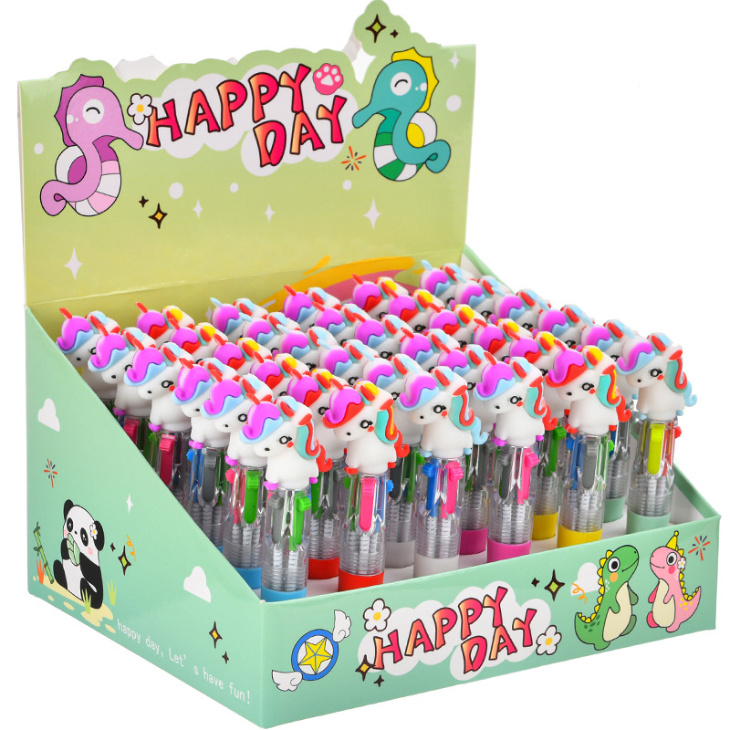 Donuts lindos mini bolígrafo de cuatro colores chicas de alto valor de color multicolor cuentas de mano marcador bolígrafo estudiantes papelería al por mayor