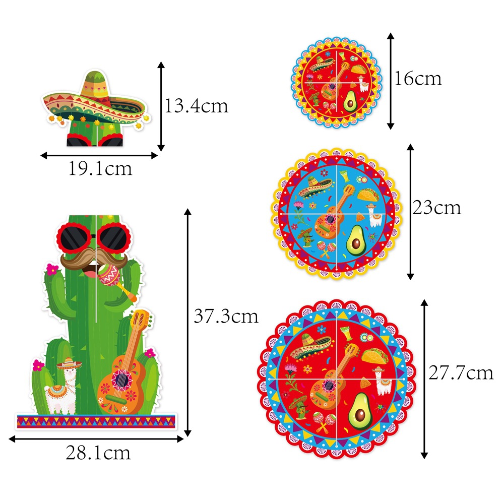 Transfronterizo México 5 de mayo Decoración de tarta Soporte de tarta Decoración de fiesta de carnaval mexicano