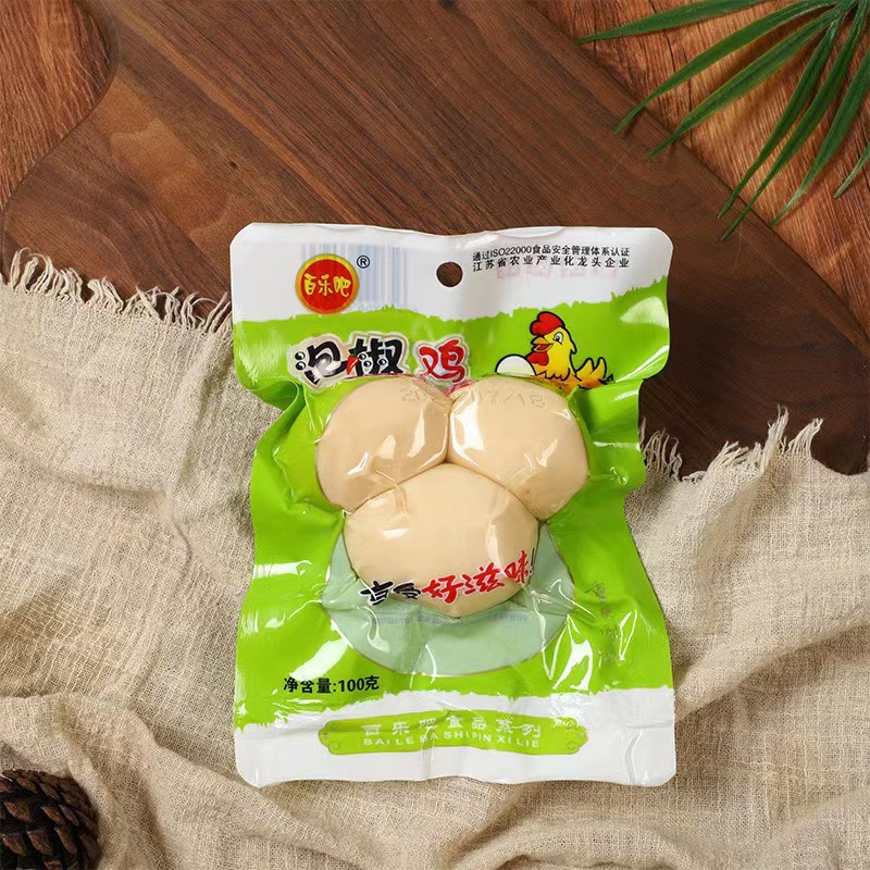 Baile Bar Braised Eggs with Pickled Pepper Eggs Three Packs Shellless Tea Eggs Spiced Eggs Wenzhou Style Braised Eggs Snacks