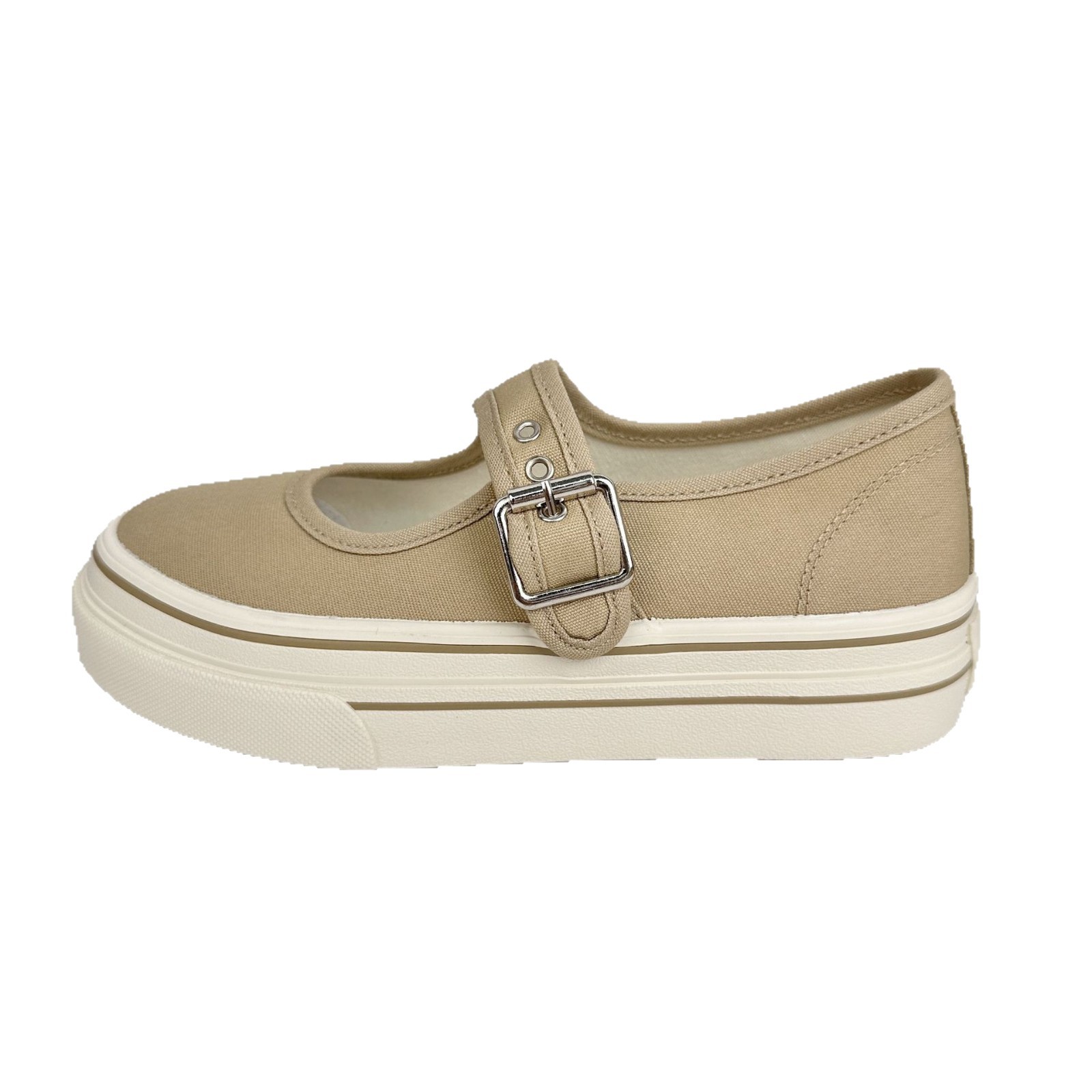 6661 zapatos gruesos de primavera y verano para mujeres 2025, nuevos zapatos de lona perezosos casuales de botón