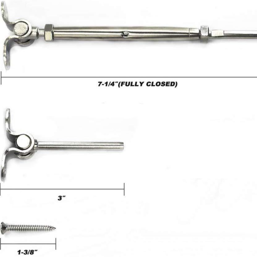 揽绳器 304 316不锈钢封闭花篮叉杆型接线器 钢丝绳快速接头