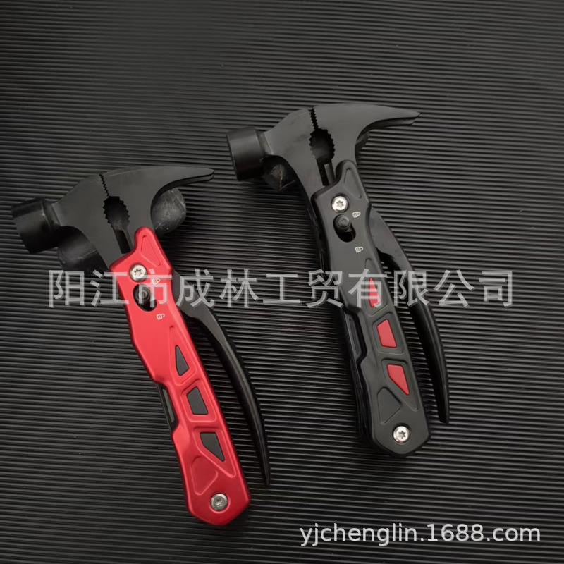 不锈钢多功能羊角锤户外野营工具多用组合钳锤木工锤亚马逊出口品